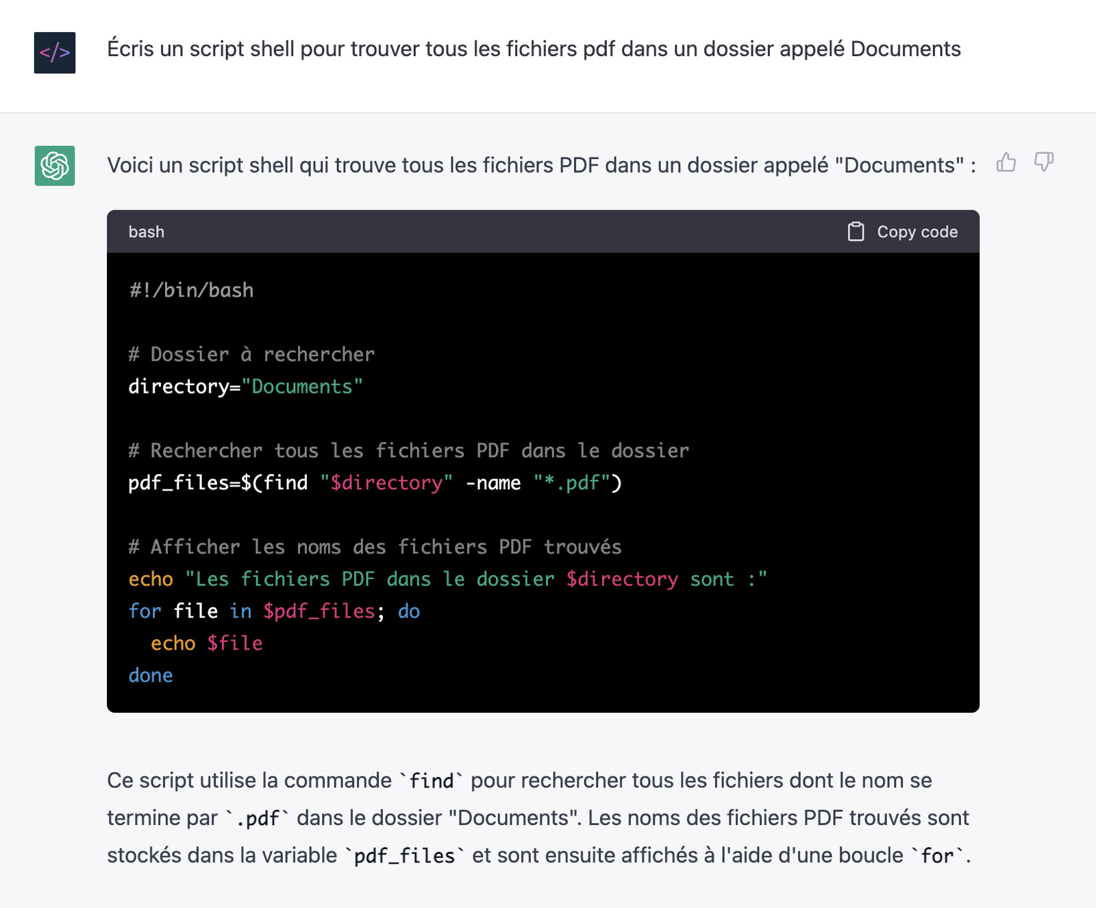 Coder des scripts shell