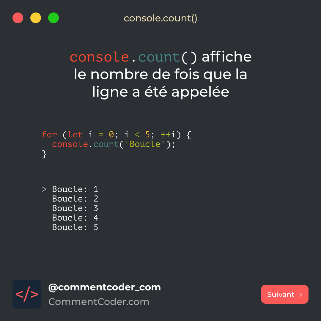 console.count