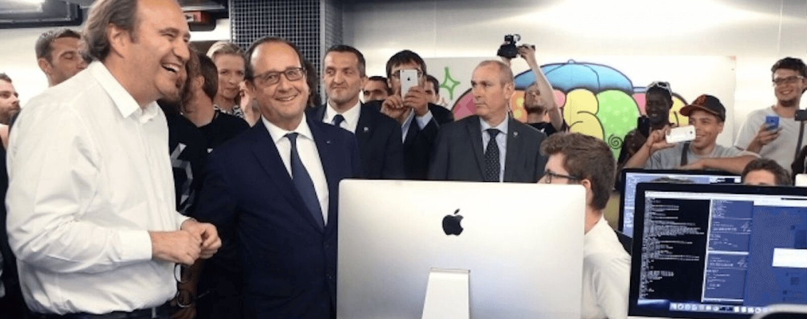 François Hollande en visite à l'école 42
