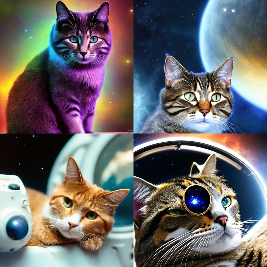 Deep Dream Generator avec le prompt chat dans l'espace