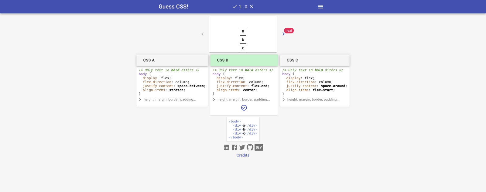 Guess CSS jeu pour apprendre le CSS