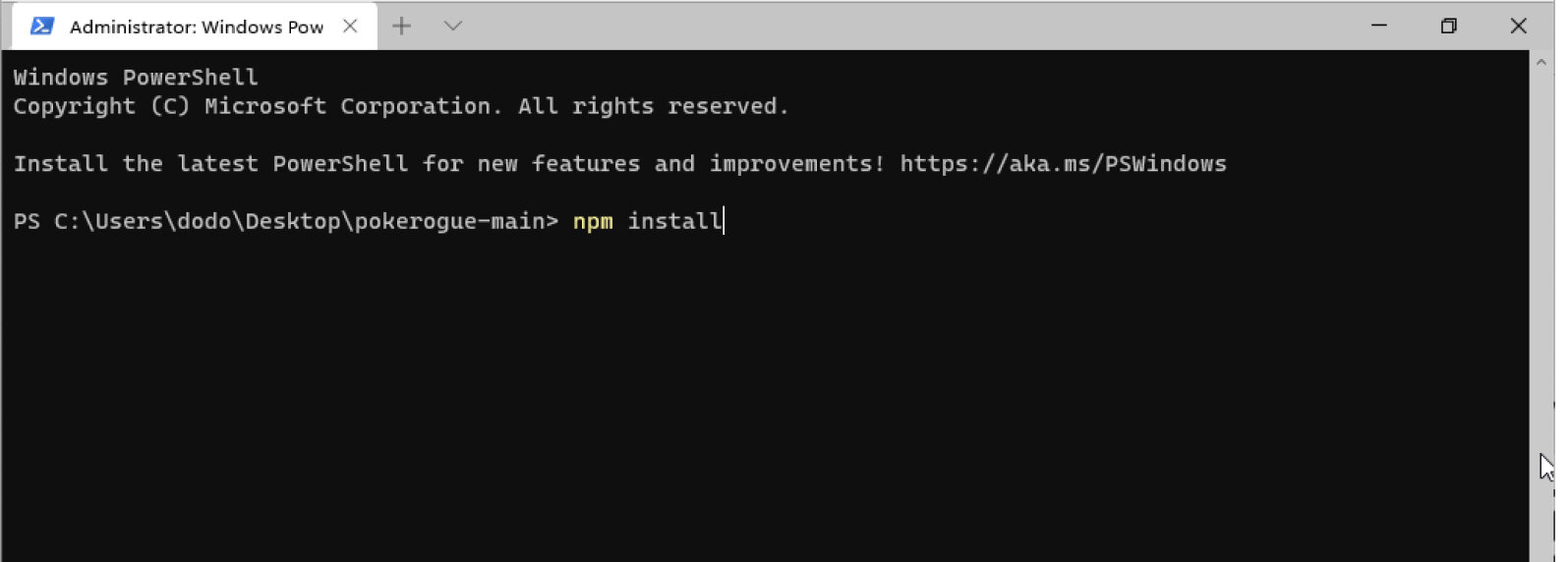 npm install windows