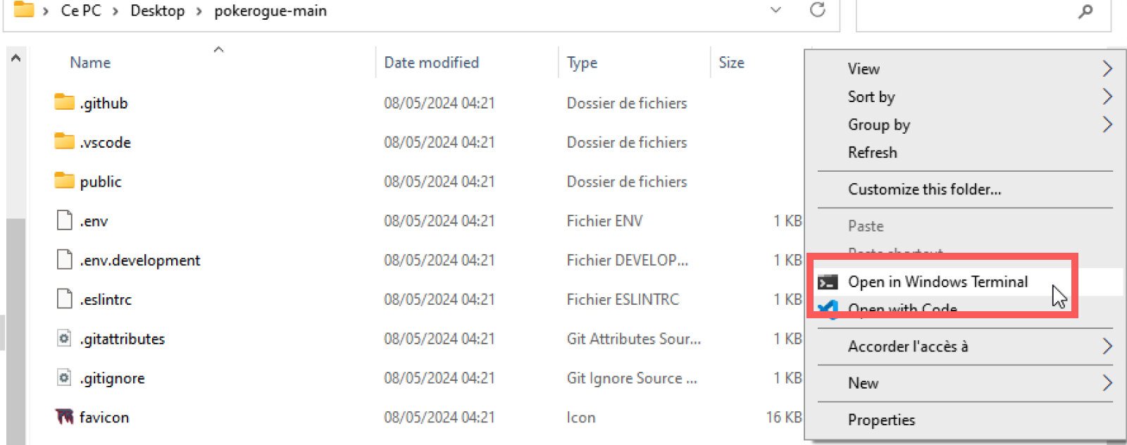 Ouvrir un terminal sur Windows