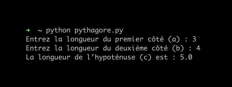 Comment créer un calculateur pour le théorème de Pythagore en Python ?
