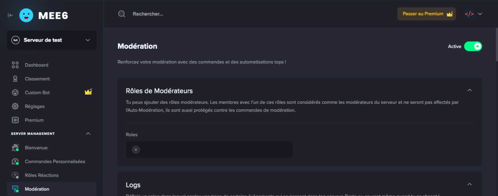 Plugin Moderation MEE6