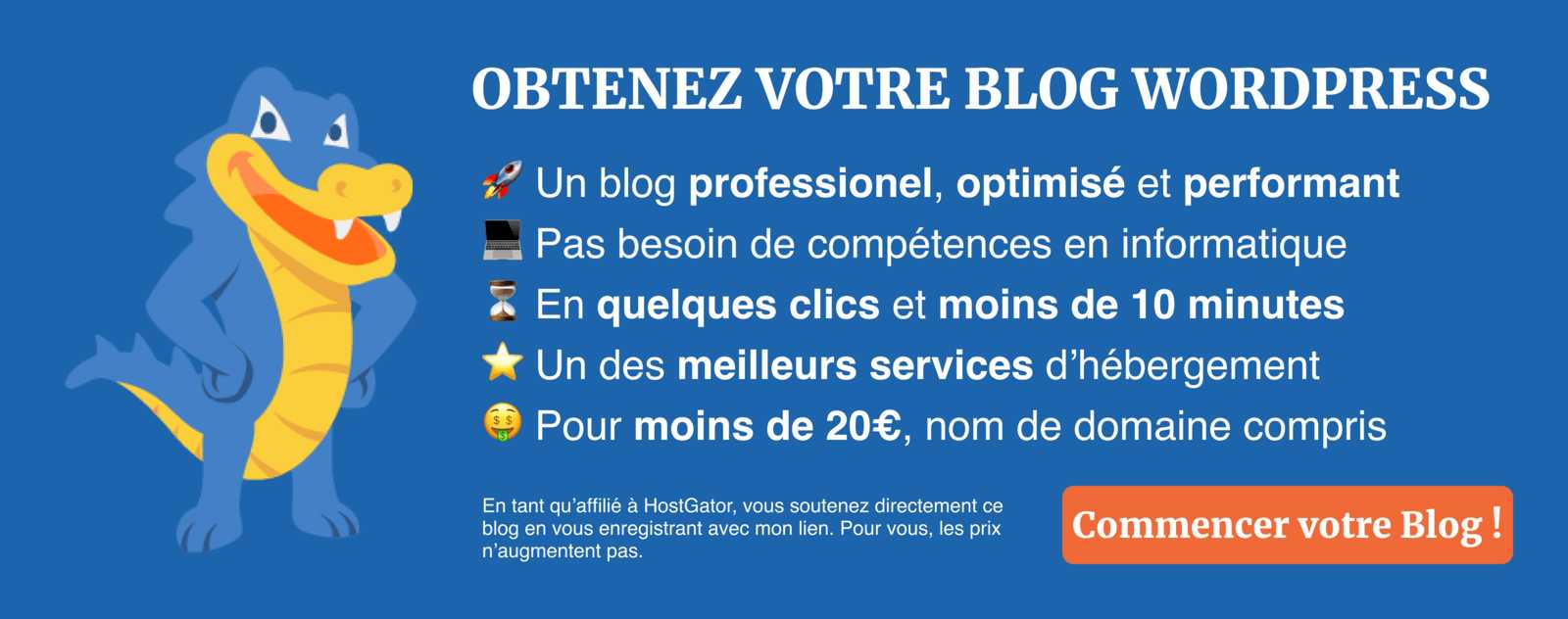 Obtenez vos blog wordpress hostgator