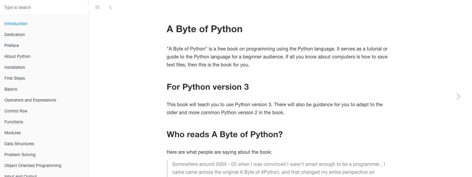 A Byte of Python