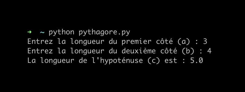Comment créer un calculateur pour le théorème de Pythagore en Python ?