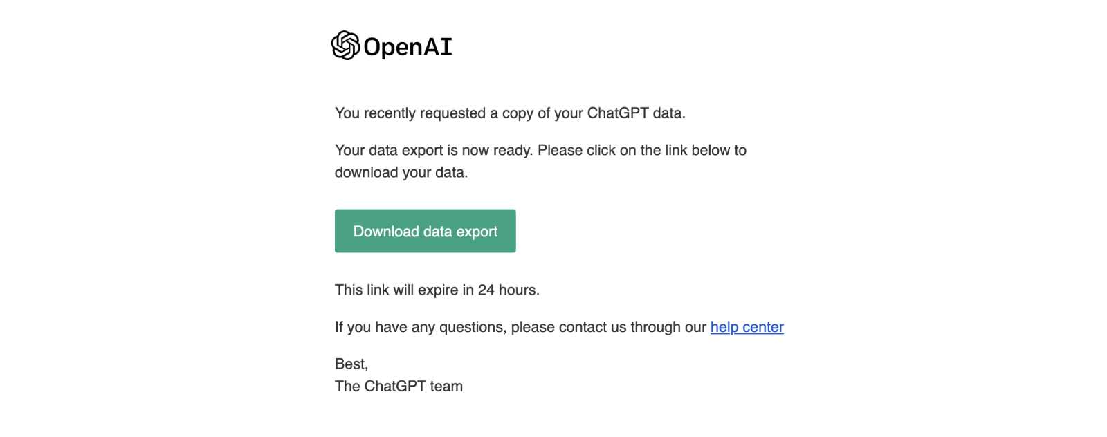 Consultez l'email d'OpenAI
