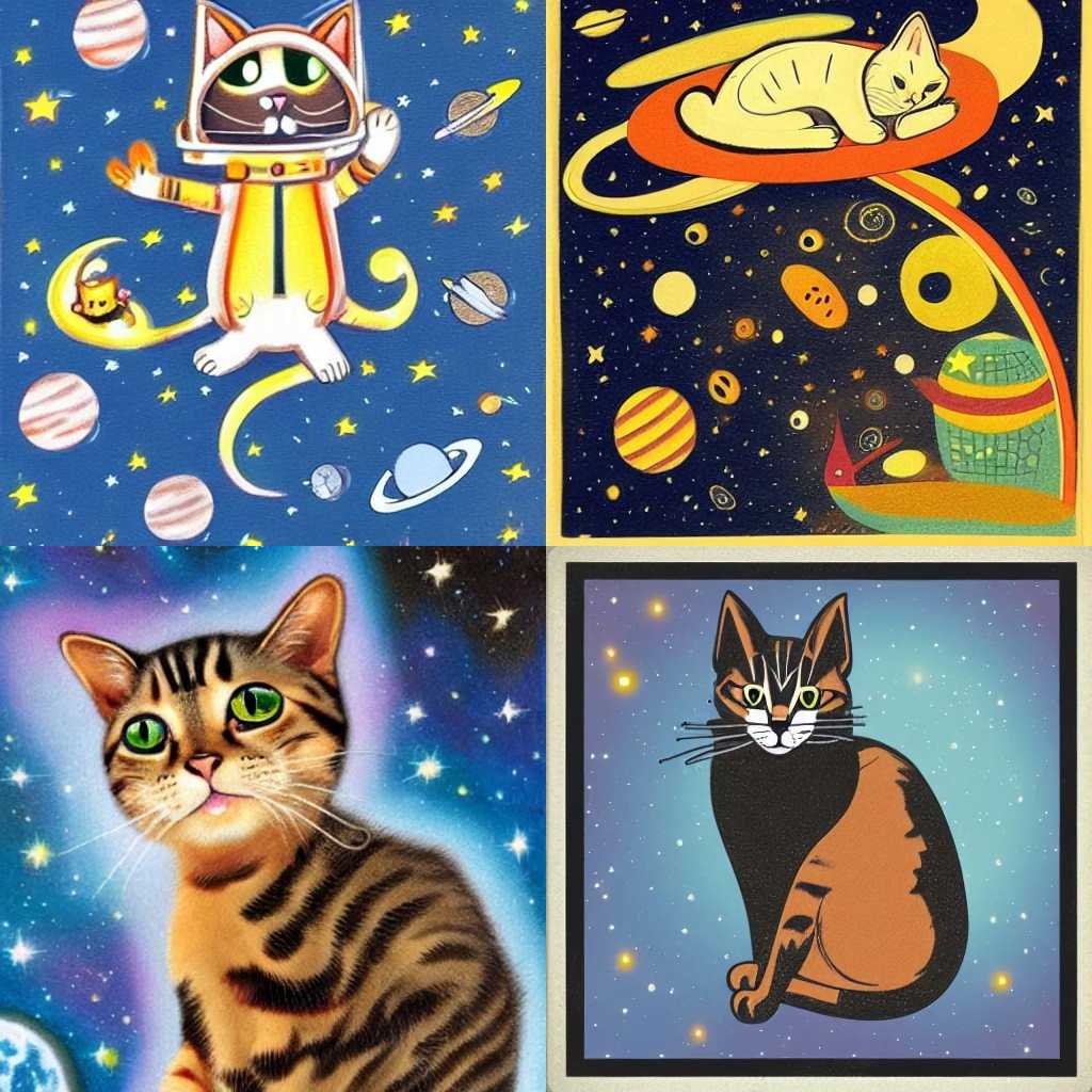 ArtBreeder avec le prompt chat dans l'espace