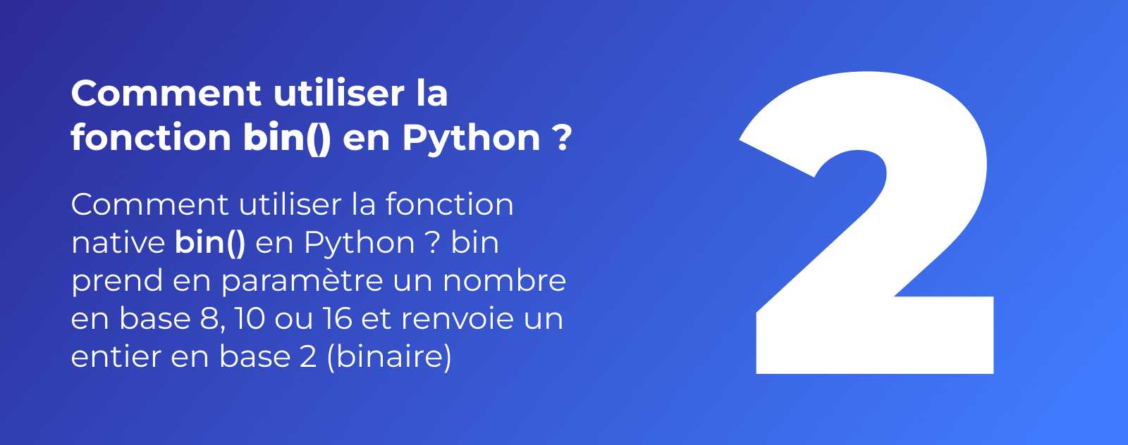 La fonction bin en Python