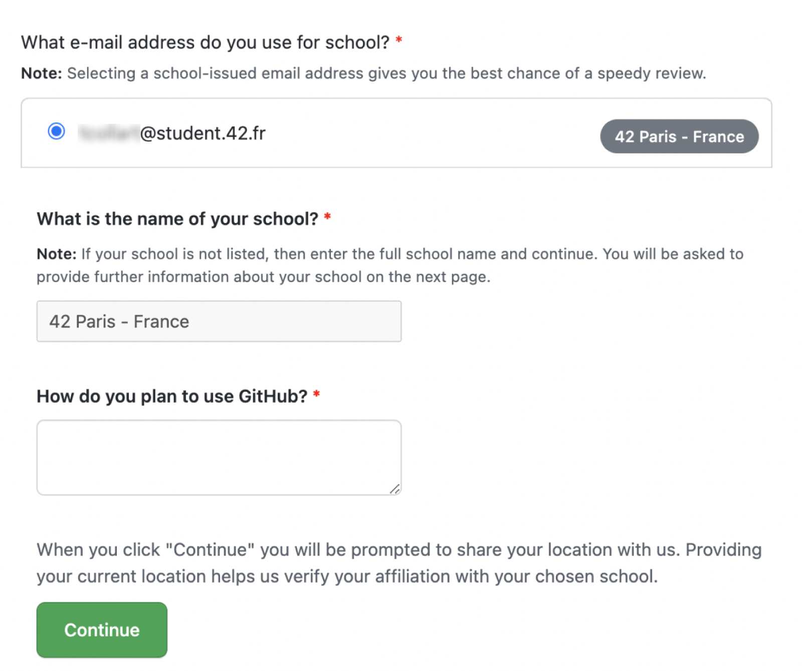 Informations école GitHub Pro Copilot