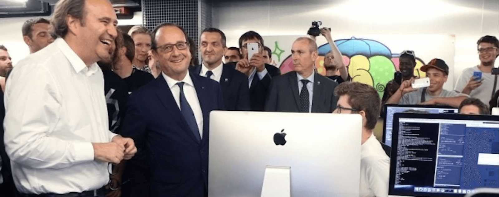 François Hollande en visite à l'école 42