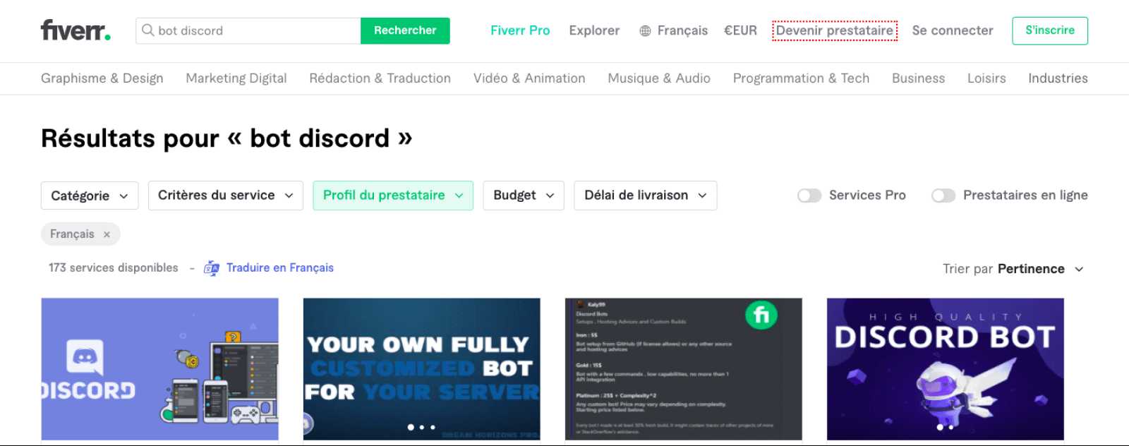 Fiverr Bot Discord