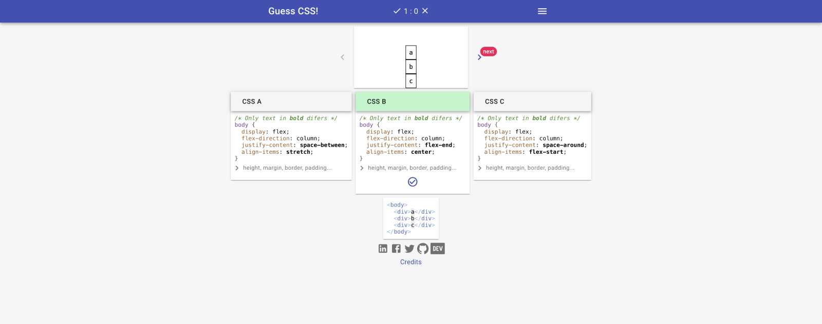 Guess CSS jeu pour apprendre le CSS