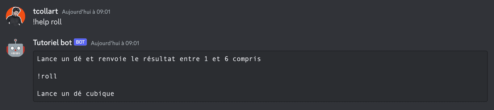 La commande help d'un bot discord en Python