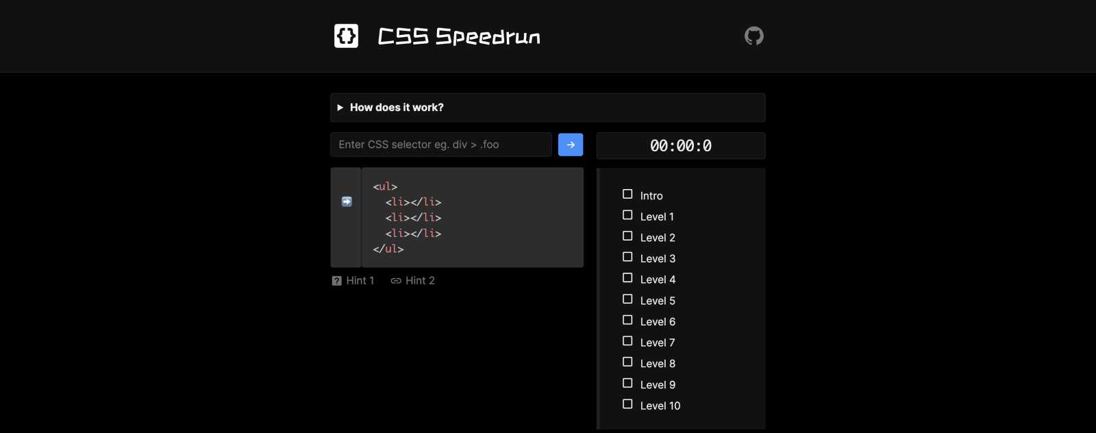 CSS Speedrun jeu pour apprendre le CSS