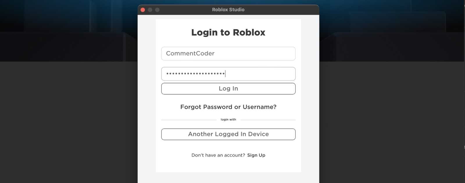 Se connecter à Roblox Studio