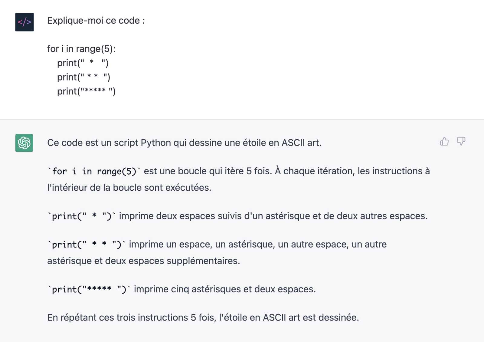 Expliquer du code