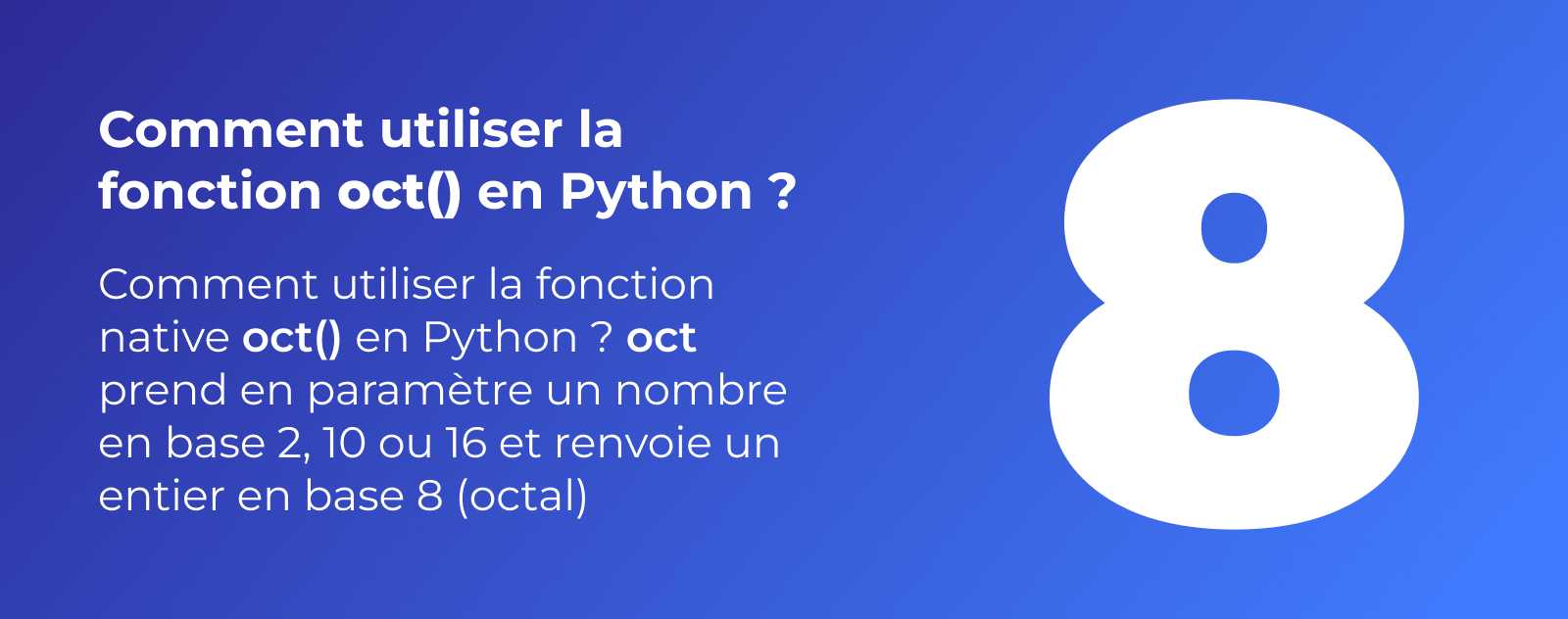 La fonction oct en Python