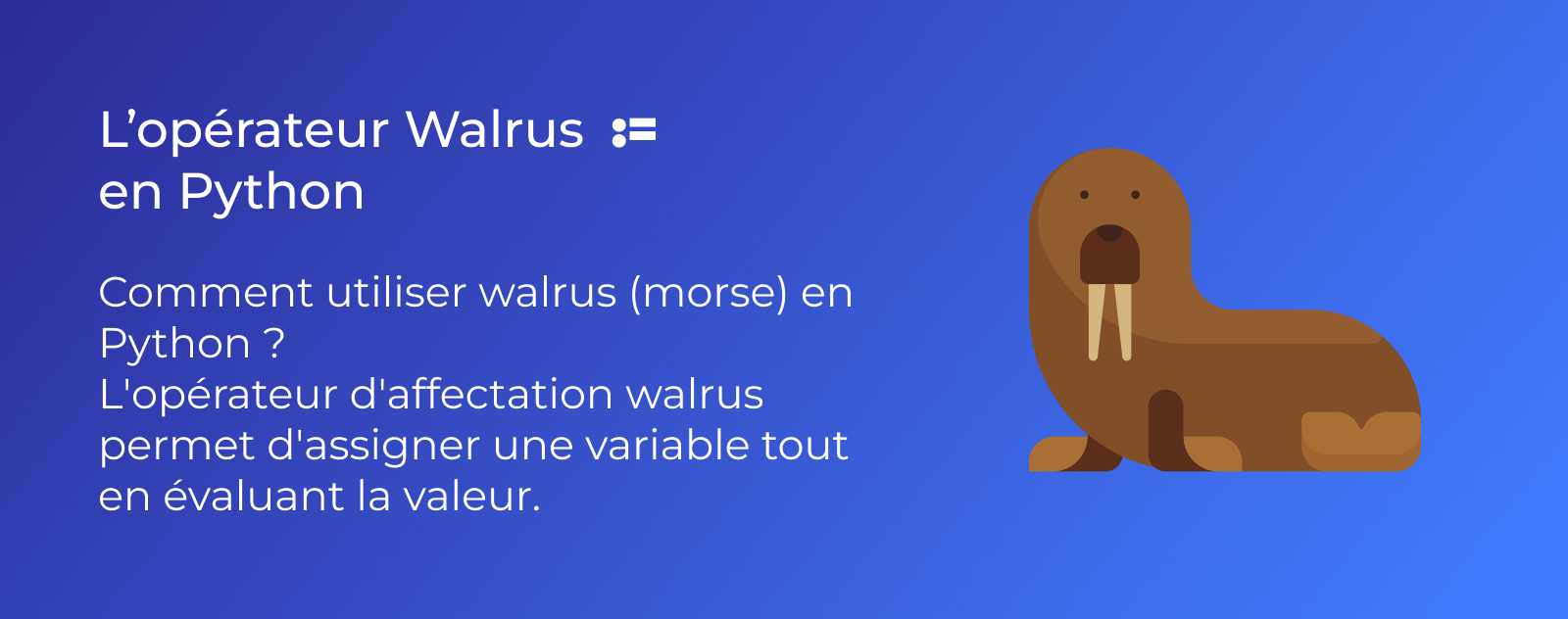 L’opérateur Walrus := en Python